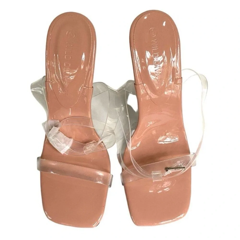 Wild Diva Shayala Stiletto Sandal Clear 9 NEW